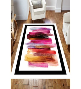 Dijital Kaymaz Taban Yıkanabilir Salon Halısı Mutfak Halısı Koridor Halısı Yolluk ND-HS-241 (Pembe)