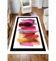 Dijital Kaymaz Taban Yıkanabilir Salon Halısı Mutfak Halısı Koridor Halısı Yolluk ND-HS-241 (Pembe)