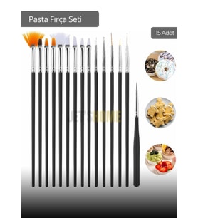 15’li Set Pasta Hazırlama Fırçası Yağlı Boya Fırçası Sulu Boya Fırçası Yüz Boyası Fırça El İşi Fırça