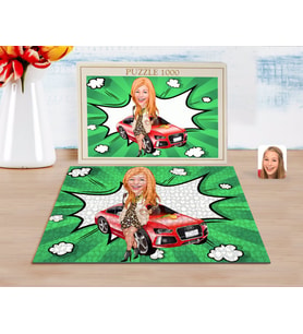 BK Gift Kişiye Özel Kadın Patron Karikatürlü 1000 Parça Profesyonel Puzzle-2