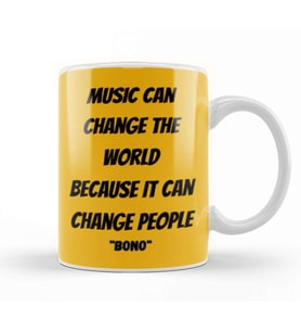 Bono Quotes Gift Kupa Bardak Porselen