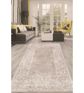 Dijital Kaymaz Taban Yıkanabilir Modern Renkli Salon Halısı Mutfak Halısı Yolluk ND-HT-372 (Krem)
