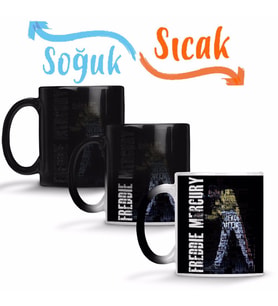 Freddie Mercury 017 Sihirli Kupa Bardak Porselen