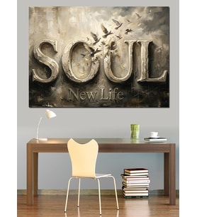 Soul New Life Sanatsal Yazı Dekoratif Kanvas - Mdf Ahşap Tablo