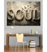 Soul New Life Sanatsal Yazı Dekoratif Kanvas - Mdf Ahşap Tablo