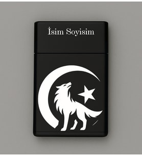 Kurt Ay Yıldız Desenli Metal Tabaka – Kişiye Özel İsimli Hediyelik M60