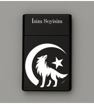Kurt Ay Yıldız Desenli Metal Tabaka – Kişiye Özel İsimli Hediyelik M60