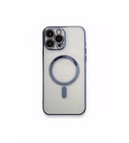 İphone 14 PROMAX ile Uyumlu Lazer Kesim Kenarları Renkli MAGSAFE Özellikli Şeffaf Telefon Kılıfı