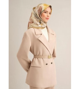 Armine Sura İpek Eşarp 9318 - 33 Yeşil Karışık Desen