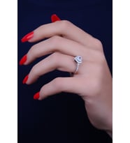 ENCİLİ SİLVER 925 Ayar Gümüş Taşlı Kalp Model Kadın Yüzük