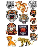 Aslan ve Kaplan Sticker Set 13 Parça Telefon, Tablet, Defter, Laptop Sticker