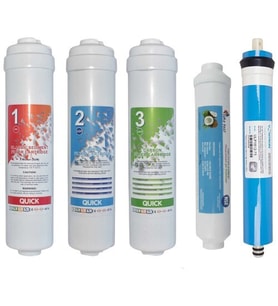 Hsb Ihlas Aura Cebilon Plus Uyumlu Su Arıtma Cihazı 12 Inç Inline 5'li Membranlı Filtre Seti (Yeşil)