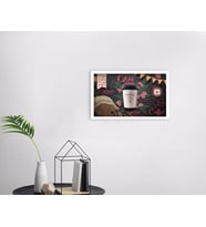 BK Home Coffee Tasarımlı Dekoratif Ahşap Beyaz Çerçeveli Tablo-38