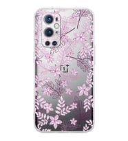 PrintiFy OnePlus 9 Pro Uyumlu Kamera Korumalı Floral Pudra Tasarımlı Şeffaf Silikon Kılıf