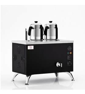 Anka Pro Elektrikli Full Otomatik Çay Kazanı 2 Demlikli 20 Litre Siyah