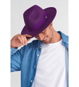 Erkek Ayarlanabilir Mor Fedora Şapka
