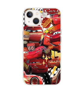Iphone 14 Uyumlu McQueen Kolaj Tasarımlı Şeffaf Telefon Kılıfı