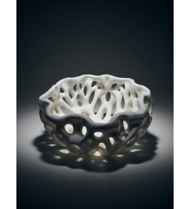MYCRAFT3D Organik Delikli Dekoratif Kase Modern Şık Hafif Dayanıklı Ev Dekoru 20x9 cm