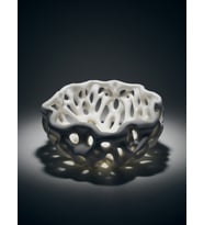 MYCRAFT3D Organik Delikli Dekoratif Kase Modern Şık Hafif Dayanıklı Ev Dekoru 20x9 cm
