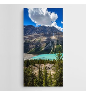 Dağ Arasında Göl Panoramik Kanvas Tablo