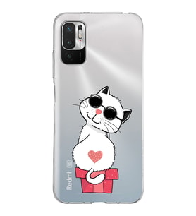 Xiaomi Redmi Note 10 5G Uyumlu Kapak Coolcat Tasarımlı Şeffaf Silikon Kılıf