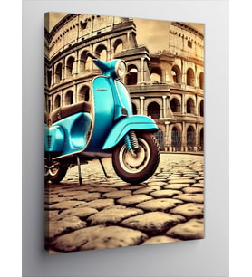 Kanvas Tablo Roma Kolezyumu Ve Motosiklet