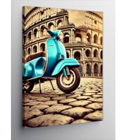 Kanvas Tablo Roma Kolezyumu Ve Motosiklet
