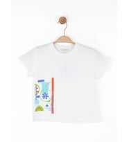 Kız Çocuk Pamuklu Desenli T-shirt