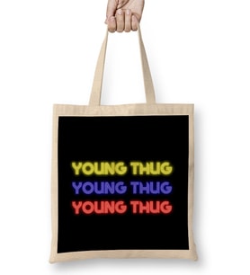 Young Thug Young Thug Young Thug Logo Quotes Bez Çanta Uzun Saplı