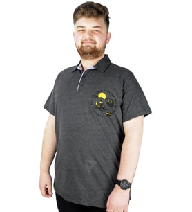 Mode XL Erkek Polo T shirt Explore The World 22313 Antramelanj