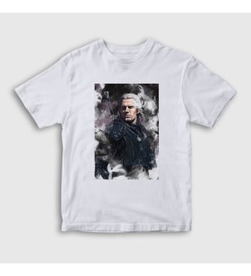 Presmono Unisex Çocuk Beyaz Geralt Of Rivia Dizi Witcher T-Shirt 321129tt (Beyaz)