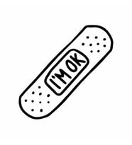 İm Ok Yarabandı Sticker Beyaz 18x18 CM (Beyaz)