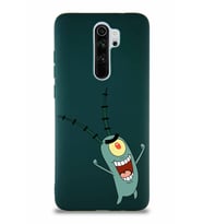 Xiaomi Redmi Note 8 Pro Soft Premier Kapak Plankton Tasarımlı Silikon Kılıf - Yeşil (Şeffaf)
