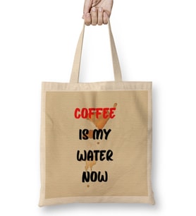 Funny Coffee DrinKs Art Lover Gift Quote - Vintage Retro Rainbow Style Bez Çanta Uzun Saplı