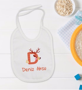 BK Kids Kişiye Özel Harfli Bebek Mama Önlüğü - Model 2