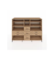 Kronos Dolap 8 Raflı 7 Çekmeceli  220x59x163 Çam-Çam