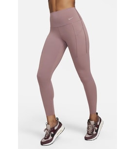Nike Dri Fit Universa High Rise 7/8 Length Kadın Yüksek Bel LAzer Kesim Toparlayıcı 2 Cepli Dalgıç Kumaş Tayt Açık Kahve