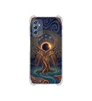 PrintiFy Samsung Galaxy M52 ile Uyumlu Simya Serisi Kozmik Denge Tasarımlı Uv Baskılı Köşe Korumalı Antişok Kılıf