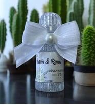 Söz - Nişan -Nikah Hediyesi Simli ve İncili Kolonya (10 Adet) 013 (Şeffaf)
