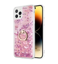 Microsonic Apple iPhone 14 Pro Kılıf Glitter Liquid Holder Pembe