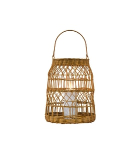 Bambu Mumluk 36x43, Şık ve Modern Dekorasyon Aksesuarı (Krem)