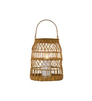 Bambu Mumluk 36x43, Şık ve Modern Dekorasyon Aksesuarı (Krem)