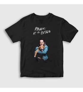 Presmono Unisex Çocuk Siyah Brendon Panic! at the Disco T-Shirt 72097tt
