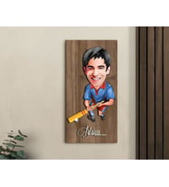 BK Gift Kişiye Özel Cricket Karikatürlü Kabartma Figürlü Ahşap Tablo-1, Arkadaşa Hediye, Sevgiliye Hediye, Duvar Dekoru