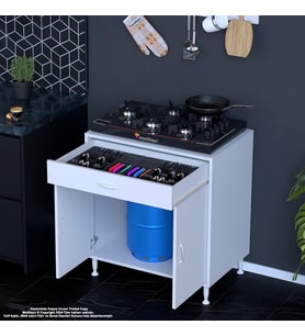 Modilayn BİRCE XXL-75 x 87 x 48 cm Kapaklı Set Ocak Altı Çok Amaçlı Mutfak & Banyo Dolabı (Beyaz)