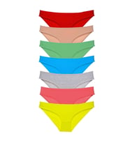 7 adet Süper Eko Set Likralı Kadın Slip Külot Çok Renkli