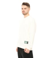Erkek Oversize Sweat Etiket Detaylı Ekru (Ekru)
