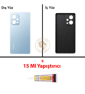 Xiaomi Redmi Note 12 Pro 4G Buz Mavisi Arka Pil Kapağı Batarya Kapağı + B-7000 Yapıştırıcı
