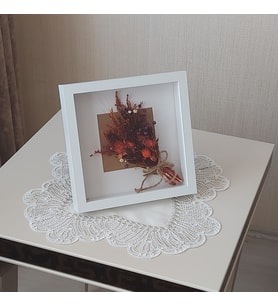 25x25 cm Verda Anı Çerçevesi-Derin Anı Çerçevesi 4,5 cm Gül ve Çiçek Tasarımları İçin Özel Çerçeve