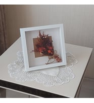 25x25 cm Verda Anı Çerçevesi-Derin Anı Çerçevesi 4,5 cm Gül ve Çiçek Tasarımları İçin Özel Çerçeve
